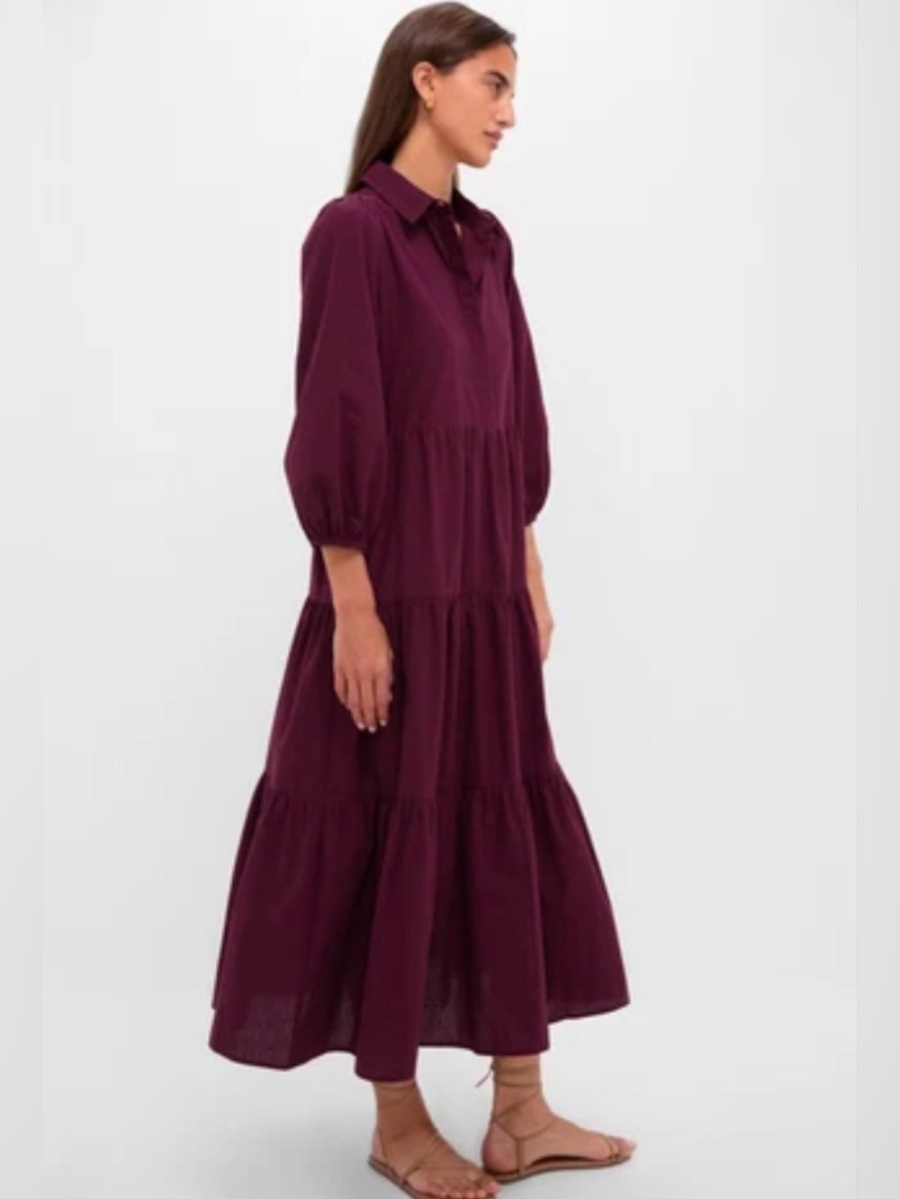 Tuckernuck POMANDER PLACE Size S • Burgundy Midi Dress.